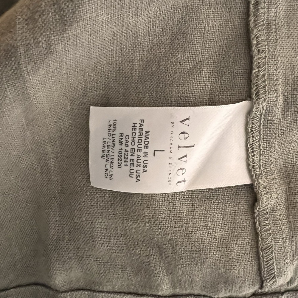 Velvet by Graham & Spencer Women's Large Blazer 100% Linen Light Green NWT - Picture 12 of 13